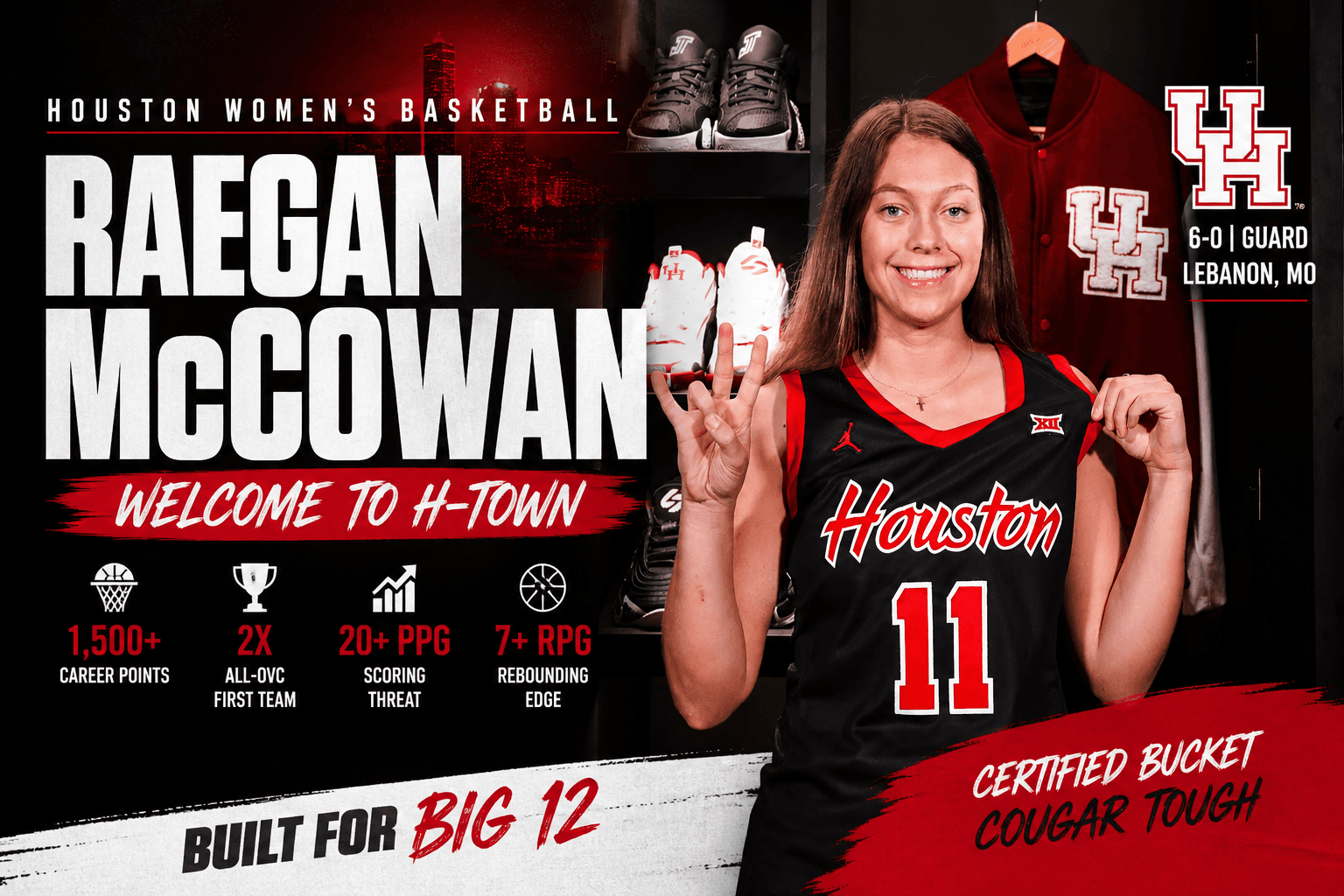 Raegan McCowan arrives to Houston
